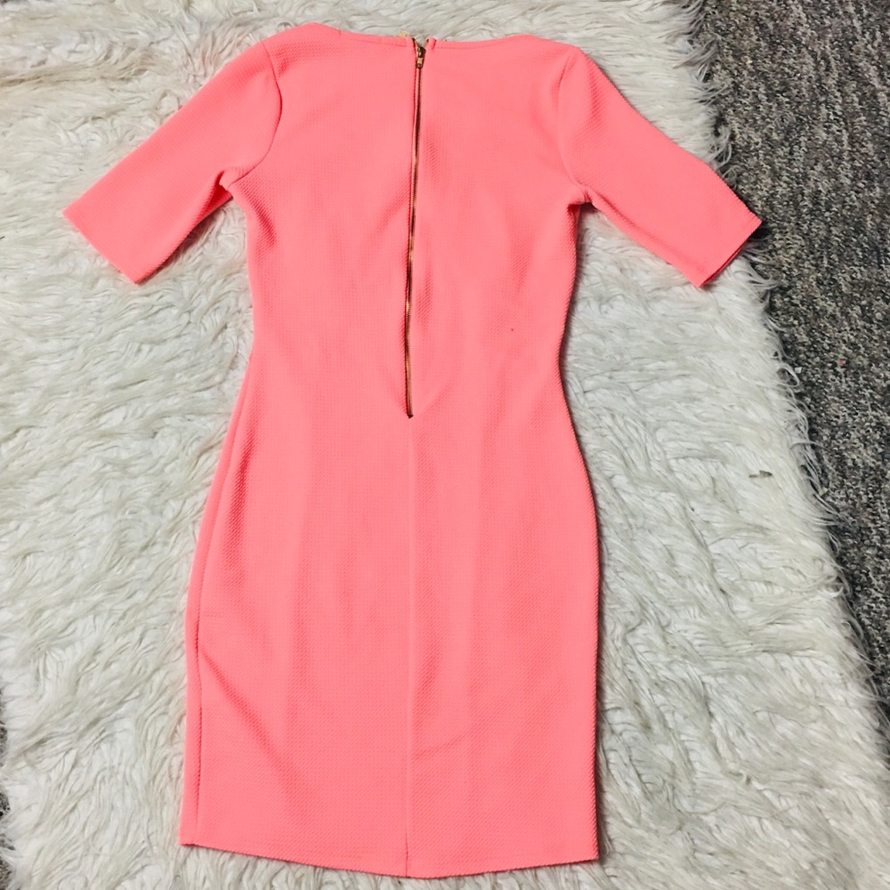 Charlotte Russe Mesh Bright Orange Dress Size Medium - Picture 6 of 9